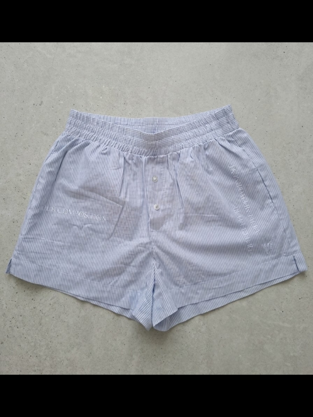 Forever 21 Light Blue and White Pinstripe Athletic Shorts